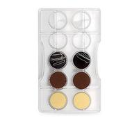 Decora 0050119 Molde para Chocolate DISQUETES Ø33 X 4 H MM 200 X 120 X 22 MM, El plastico, Transparente