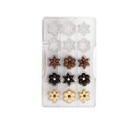 Decora 0050142 Molde para Chocolate Flores 15 CAV. 200 X 120 X 22 MM, El plastico, Transparente