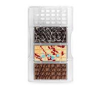 Decora 0050145 Molde para Chocolate Tableta CLÁSICA 4CAV 85X42X10HMM 200X120X22, El plastico, Transparente