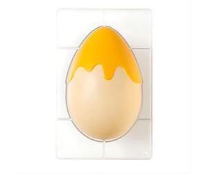 DECORA, 0050162 Molde para Huevo de Chocolate en Policarbonato 1 Cavidad 135 X 205 mm, Ideal para Crear un Chocolate Brillante y Crujiente, Diseño Profesional, Hecho en Italia
