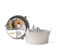 DECORA, 0062650 Molde Profesional Ø 25 x 11 cm para la Creación de Angel Food o una Chiffon Cake, de Aluminio Anodizado, Sin Puntos de Soldadura, Diseño Profesional