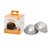 DECORA 0062952 Moldes de Media Bola, Aluminio, Plateado, ø 7 X H 3,5 CM, 10