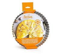 DECORA, 0070017 Molde para Tarta con Fondo Móvil de Acero Antiadherente, Redondo Ø 30 X H 3,5 cm, Facilita el Desmoldado de los Pasteles, Diseño Profesional