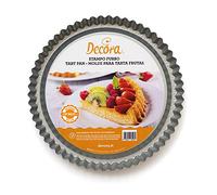 DECORA, 0070030 Molde Inteligente para Tarta, de Acero Antiadherente, Redondo Ø 24 X 3 cm, Facilita el Relleno de la Tarta, Diseño Profesional