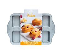 DECORA 0075035 8 Cup Mini Loaf Pan 9,5 X 6,3 X 3,6 H CM, Acero, Gris