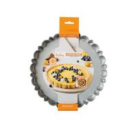 Decora 0075052 - Molde para tartas con fondo móvil de 25 x 3 cm de diámetro, de acero antiadherente, redondo, para desmoldar fácilmente dulces, diseño profesional registrado, patentado