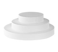 Decora, 0173804 Disco Redondo de Poliestireno Embolsado Individualmente, Ideal como Muñeco para Hacer Tartas de Pisos, Bordes Rectos, Ø 35 X H 2,5 CM.