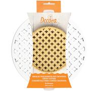 DECORA, 0215800 Rejilla Cortapastas para Tartas con Diseño Patentado, Hecha de Plástico, Ideal para Crear Rápidamente la Decoración de la Arabesque de la Tarta, Diámetro Ø 30 cm