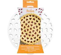 DECORA Hearts Crust Cutter, 0215801 Rejilla Cortapastas Diseño Patentado, Plástico, Ideal para Decorar la Tarta con un Motivo de Corazones, Diámetro Ø 30 cm, Blanco, 30 x 30 x 3 cm