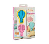 Decora 0255035 Cortador de pasta y marcadores 3D globos aerostáticos, de plástico, el kit ideal para crear decoraciones en pasta de azúcar o de goma, fabricado en Italia, diseño original. Paquete de 3