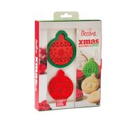 DECORA 0255039 SET DE 3 CORTAPASTAS Y MARCADORES DE PLÁSTICO PARA BOLAS DE NAVIDAD