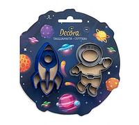 Decora 0255054 Kit 2 CORTADORES DE PLÁSTICO Space, Azul