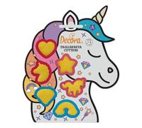 DECORA 0255064 Unicorn Plastic Mini Cookie Cutters Set of 6, Plastica