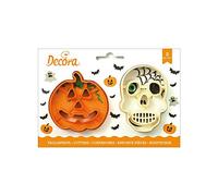DECORA 0255067 KIT 2 CORTADORES DE PLÁSTICO CRÁNEO Y CALABAZA