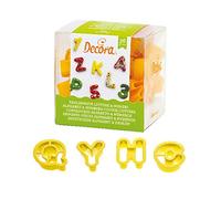 DECORA, 0255084 Kit de Cortadores de Letras y Números Pequeños 2 X H 1,6, El Kit Ideal para Crear Decoraciones en Pasta de Azúcar o Goma, Hecho en Italia, Paquete de 36 piezas.