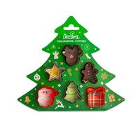 DECORA 0255097 Christmas Mini Cookie Cutter Set of 6 3/4 X H 2,2 cm, Plastica