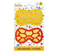DECORA, 0255136 Kit de Cortadores de Máscaras de Carnaval, El Kit Ideal para Crear Decoraciones en Pasta de Azúcar o Goma, Hecho en Italia, Diseño Original. Paquete de 2 piezas.