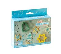 Decora, 0255232 - Juego decorativo de Navidad, 2 moldes de abeto y estrella + 4 plantillas decorativas, ideal para crear galletas decoradas tridimensionales, fabricado en Italia, paquete de 6