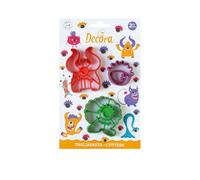 Decora 0255238 Placa cortapasta Mini Milk CupCookies, ideal para hacer 22 mini galletas con temática princesa, para hundirse en leche para hacer único el desayuno de Navidad. Dim. 21x14,7x1,7 cm