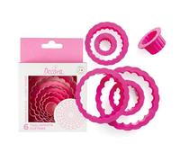 DECORA 0255301 Set 6 CORTADORES Circular Rizado CM 1,5/2,5/3,5/5/6,5/8