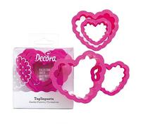 DECORA 0255306 Set 4 CORTADORES Corazon Rizado 4-5,5-7 - 8 H 2,2 CM