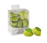 Decora, 0339785 - Juego de 180 moldes Bon Bon Bon Lime Metallic de 27 x 17 mm, para hornear, presentar y regalar magdalenas y dulces, soportan hasta 180 °C, en cómodo blíster, fabricado en Italia