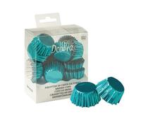 Decora, 0339788 - Juego de 180 moldes Bon Bon Sky Metallic de 27 x 17 mm, para hornear, presentar y regalar magdalenas y dulces, soportan hasta 180 °C, en cómodo blíster, fabricado en Italia