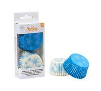 DECORA, 0339847 Moldes para Muffins, Muy Prácticos para Hornear, Presentar y Regalar Muffins, Resistentes hasta 220°, Hechos en Italia, Diseño de Estrellas de Hielo, Paquete de 36