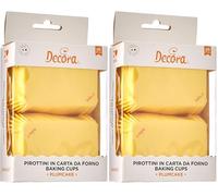 DECORA, 0339884 Moldes para Mini Plumcakes, Muy Prácticos para Hornear, Presentar y Regalar Plumcakes, Resistentes hasta 220°, Hechos en Italia, Color Amarillo (Paquete de 2)