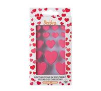 Decora 0500355 Paquete de 16 Corazones de Azúcar