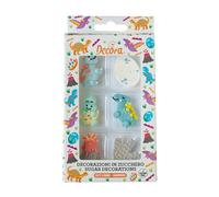 Decora 0500445 Paquete de 6 decoraciones de dinosaurios de azúcar