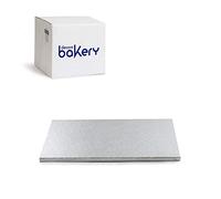 DECORA, 0931221 Soporte para Tarta Rectangular Rígido, Color Plata, Hecho de Pasta de Celulosa Recubierta de Aluminio, Resistente y Robusto, Ideal para Presentar Tartas, 30 x 40 x 1,2 cm