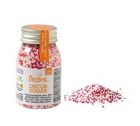 Decora 2081135 Paquete de 100 g de Perlas de azúcar rojo y blanco