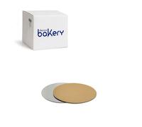 Decora, 5933010 Paquete de 100 platos para tarta de Ø 13 x 1 H mm, color dorado y plateado, de cartón, revestidos con película impermeable, ideal para presentar y servir dulces