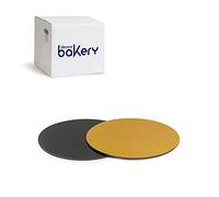 Decora, 5933110 Paquete de 50 platos para tarta de 20 x 3 cm de diámetro, color dorado y negro, de cartón, revestidos con película impermeable, ideal para presentar y servir dulces