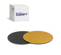 Decora, 5933111 Paquete de 50 platos para tarta de 24 x 3 cm de diámetro, color dorado y negro, de cartón, revestidos con película impermeable, ideal para presentar y servir dulces
