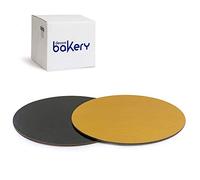 Decora, 5933115 Paquete de 50 Platos Pastel de Ø 32 x 3 mm de altura mm, color dorado y negro, de cartón, revestidos con película impermeable, ideal para presentar y servir dulces