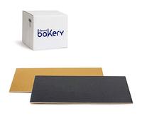 Decora, 5933117 Paquete de 50 Platos Pastel de 40 x 30 x 3 mm de altura, color dorado y negro, de cartón, revestidos con película impermeable, ideal para presentar y servir dulces