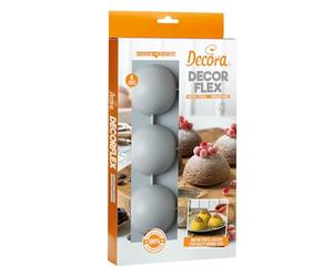Decora 9260434 Molde de silicona flexible de alta calidad de 6 cavidades, media bola de 70 x 35 mm de diámetro, ideal para hacer golosinas o preparaciones saladas tanto de horno como de nevera