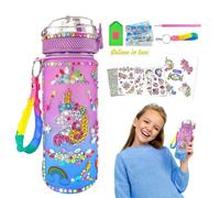 Decora botellas de agua para niñas - Kit de decoración de botellas de agua para niñas, haz tu propia botella de agua con pegatinas | Kits de artes y manualidades, juguetes para niñas de 6 a 12 años, b