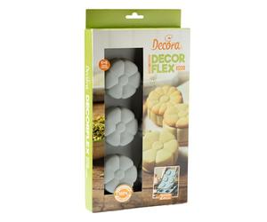 Decora Decorflex 9260441 Duo Flor, de silicona Platinum flexible, con dos moldes con profundidad diferentes, fabricado en Italia, de alta calidad, para preparaciones dulces y saladas tanto de horno
