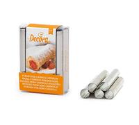 Decora - Embalaje para Cannoli Mignon, Aluminio, color plata, 10 piezas, 1.3 x 8 cm