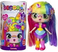 Lansay Muñeca mini Decora Girlz 12,7 cm con 8 sorpresas, accesorios y pegatinas – 4+ años