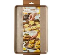 Decora 0070116 Bandeja perforada Cookies 39,7 x 27 x 2,4 H cm Gold Line, perfecta para galletas y levadura, ideal para preparaciones dulces y saladas, de metal robusto y antiadherente