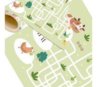 DECORA TU MUNDO - Alfombra Infantil para habitacion Lavable y Antideslizante - para habitacion o Dormitorio Juvenil - Alfombra de Vinilo Evita rayones y Buena Higiene- Laberinto | 80x40 cm |
