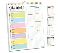 Decorably 52 hojas de planificador semanal de comidas sin fecha, magnético con imanes fuertes, 21,59 x 27,94 cm, planificador magnético de comidas para nevera