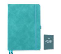 Decorably Cuaderno de 312 páginas tamaño A5 con forro de tapa dura para mujeres y hombres, 5.7 x 8.3 pulgadas, encuadernado en piel sintética con tabla de contenido, marcadores de cinta, soporte para