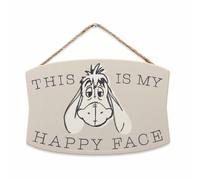 Decoraci n de pared de madera colgante de Winnie The Pooh de Disney de Open Road Brands: Esta es mi cara feliz: lindo letrero de Eeyore para dorm