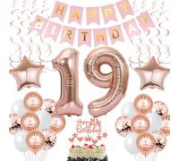 decoración 19 años cumpleaños niña tarta decoración 19 años cumpleaños niña, regalo 19 años cumpleaños niña oro rosa decoración cumpleaños 19 años niña globo 19 cumpleaños chica decoración