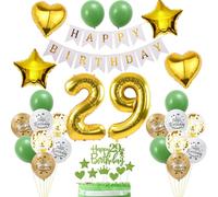 Decoración 29 Cumpleaños, Decoración Globos Mujer 29 Años Oro Verde, Decoración para Tartas 29 Años, Globos de cumpleaños 29 Años, 29 Años Decoracion Cumpleaños, Decoracion cumpleaños 29 Hombre Mujer